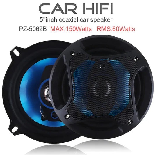 2Pcs 5 Inch 150W 3 Way Car Coaxial Horn Auto Audio Music Stereo Full Range Frequency Hifi Speakers Non-Destructive Installation