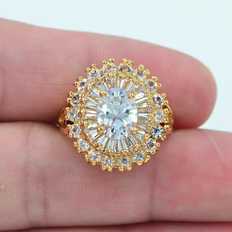 Women Luxury Purple Cubic Zirconia CZ Wedding Ring Jewelry