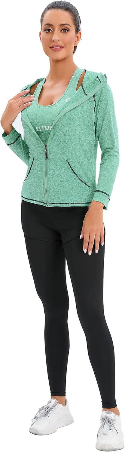 Women'S 5Pcs Sport Suits Fitness Yoga Running Athletic Tracksuits
