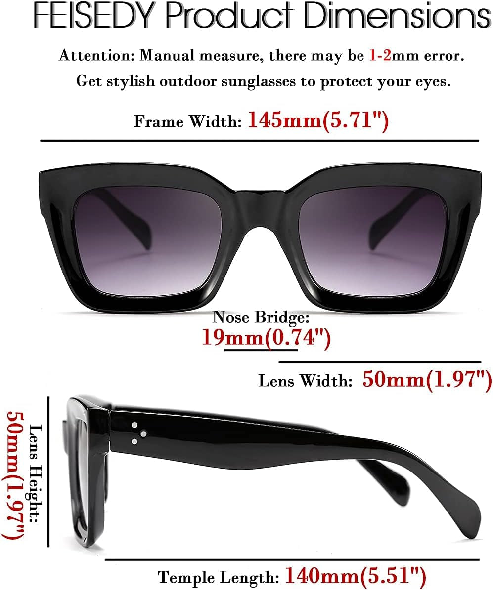 Classic Women Sunglasses Fashion Thick Square Sun Glasses Chunky Frame UV400 B2471