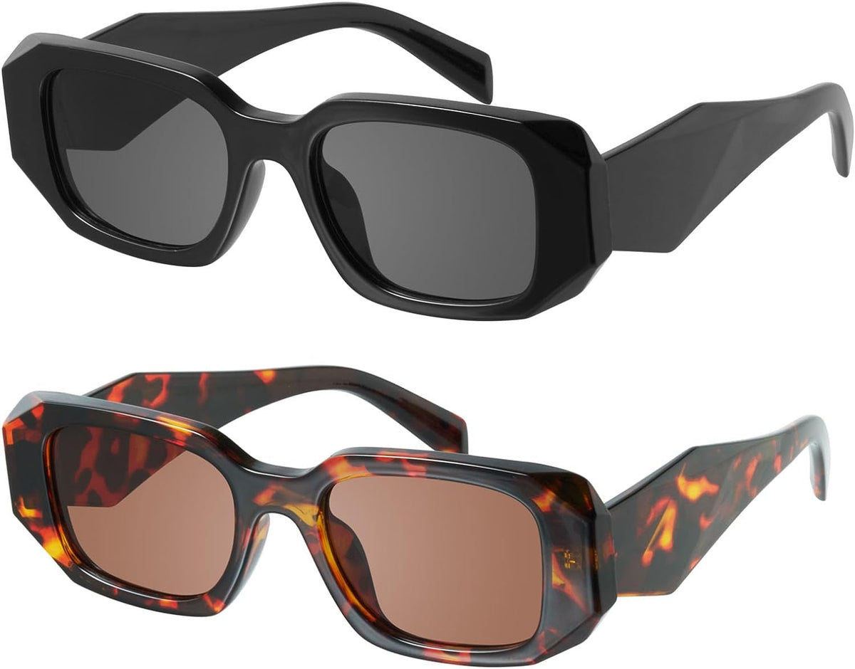Trendy Rectangle Sunglasses for Women Men-Goulding
