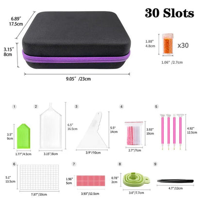 ARTDOT Diamond Painting Storage Containers, 30/60 Slots Diamond Painting Accessories Shockproof Jars for Jewelry Beads Rings Charms Glitter Rhinestones