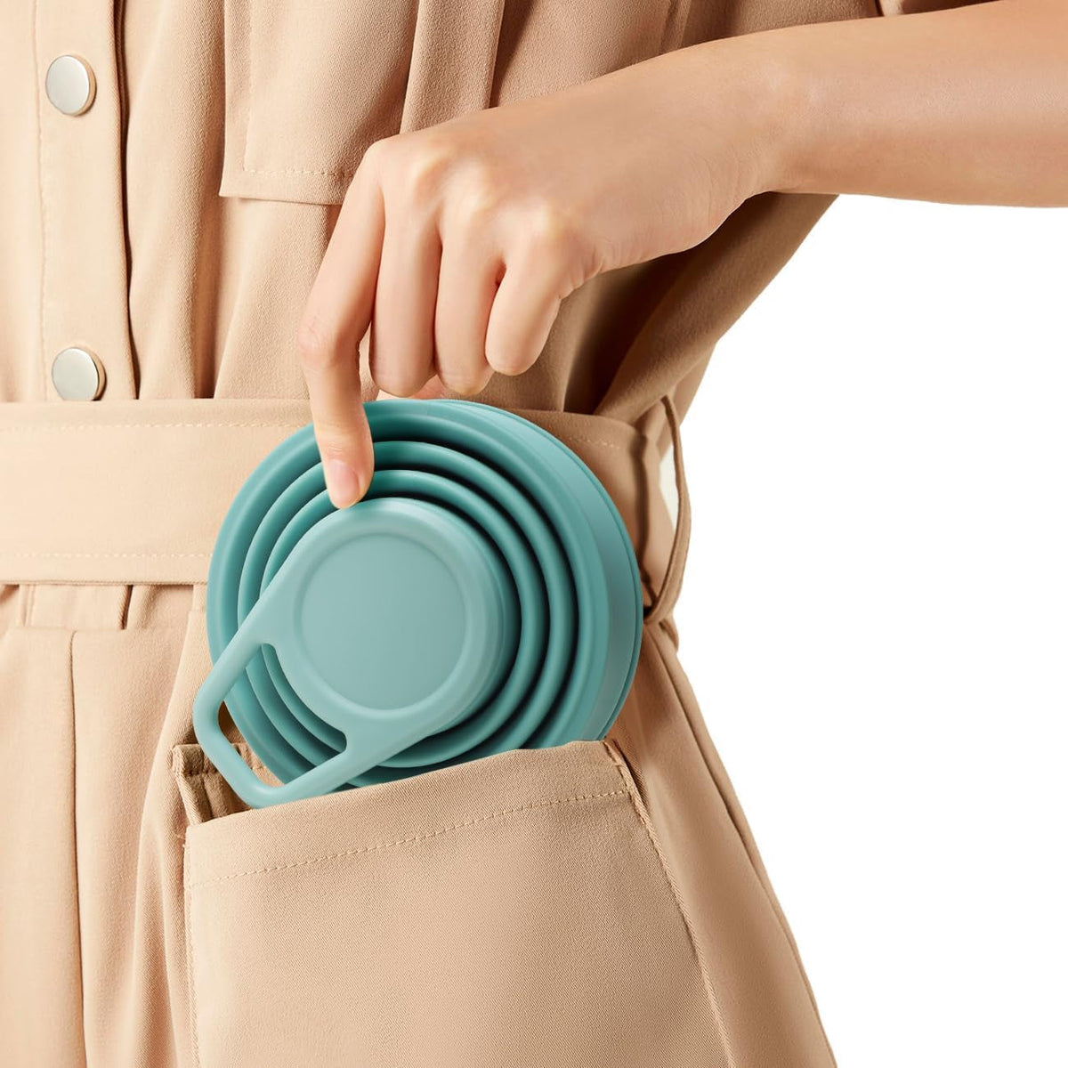 Collapsible Water Bottles BPA Free Leak Proof Foldable Silicone Bottle with Anti-Collapse Ring for Travel Camping Hiking Running Sport