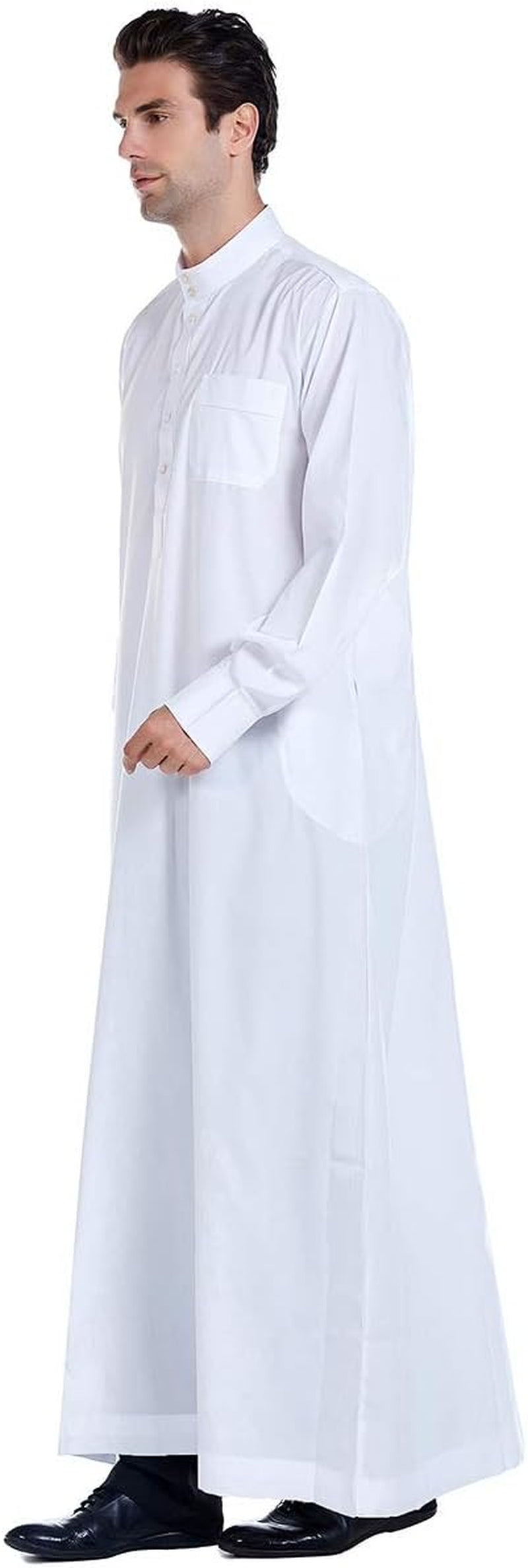 Men'S Muslim Clothes Durable Kaftan Robe Dubai Long Gown Ethnic Clothes,1Pc Soft Robe