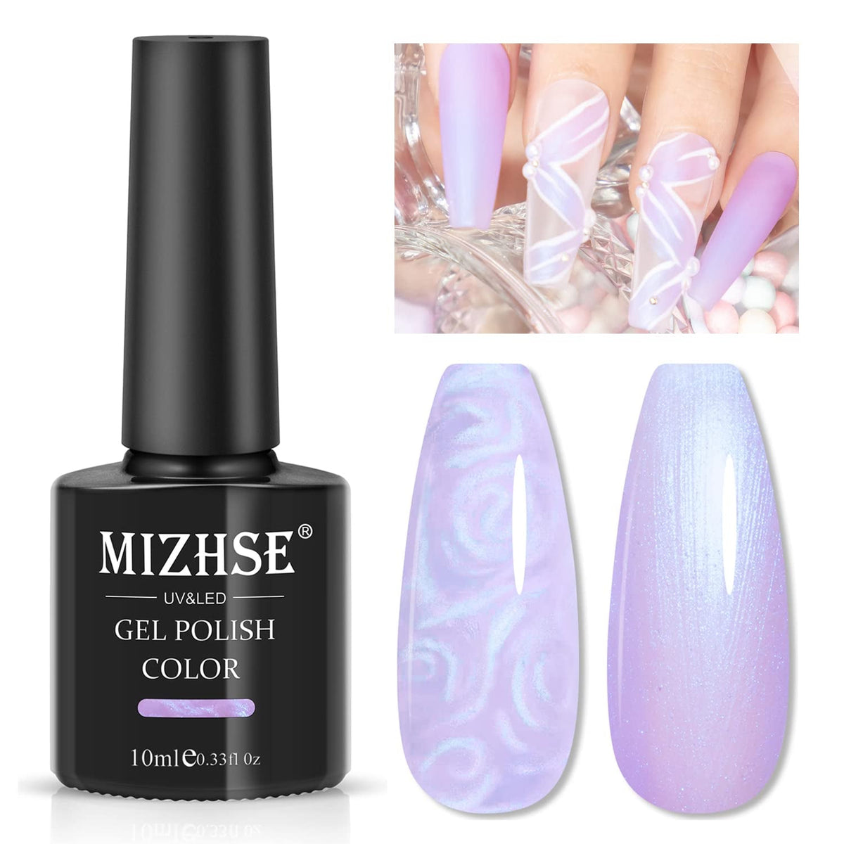 Pearl White Gel Nail Polish Mermaid Shimmer Glitter Drawing Gel Polish Shell Thread UV LED Nail Gel Polish For Home DIY Nail Salon