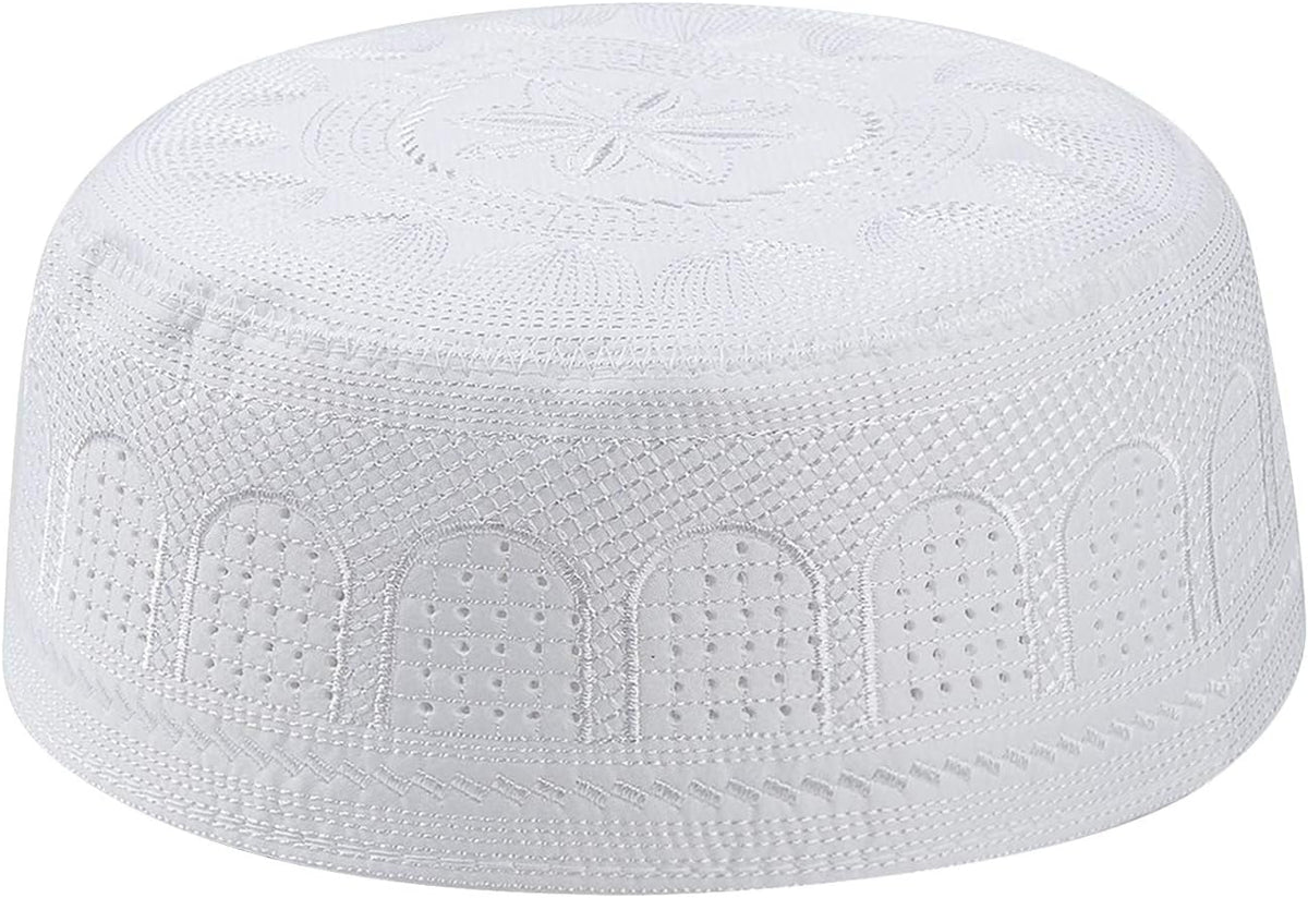 Men Muslim Prayer Kufi Hat Prayer Headwear Cap Islamic Beanie Skull Cap Embroidery Kofia Topi Sun Hat