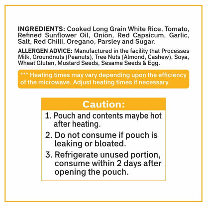 Spanish Rice Pack of 6, 8.8 Ounce, Ready to Eat in 90 Sec | 100% Natural Ingredients | Precooked Rice | Ready Rice | Family Meals Ready to Eat | Microwavable | Side Dish