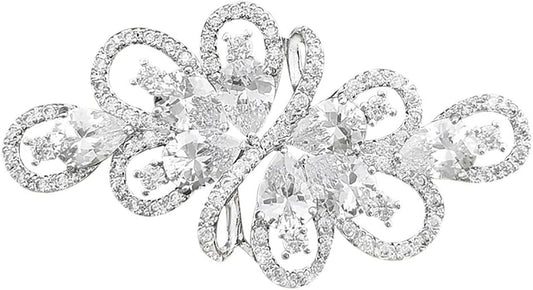 Cubic Zirconia Crystal Rhinestone Wedding Brooch Pin for Women Brides Jewelry