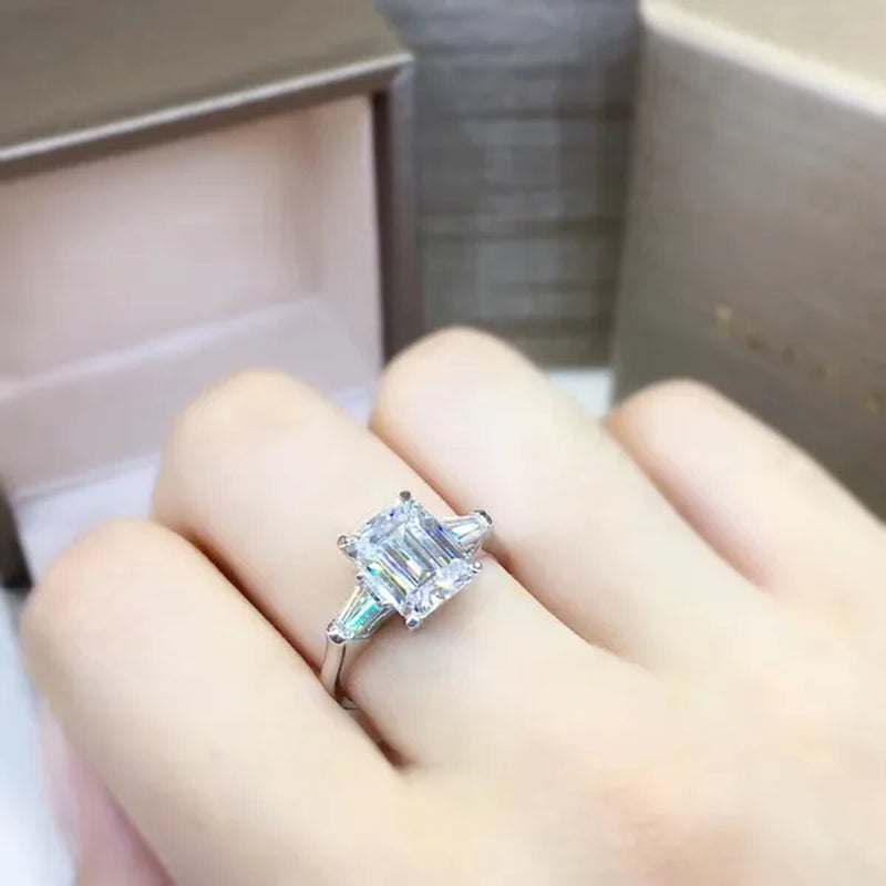 emerald cut diamond engagement ring