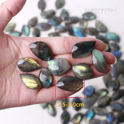 100pcs Irregular Labradorite Cabochon Gemstone Crystal Pendant Decorative Jewelry