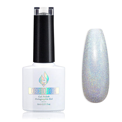 Holographic gel nail polish glitter: Led UV Gel Polish Sparkle Color Soak Off Nail Art Gel DIY Design Manicure 1 PCS 8ML Shiny Gold