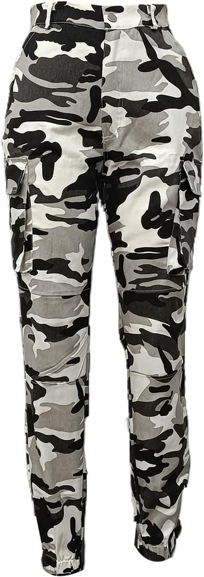 Women Camo Cargo Pants Camouflage Sweatpants Joggers Casual Army Fatigue Pants
