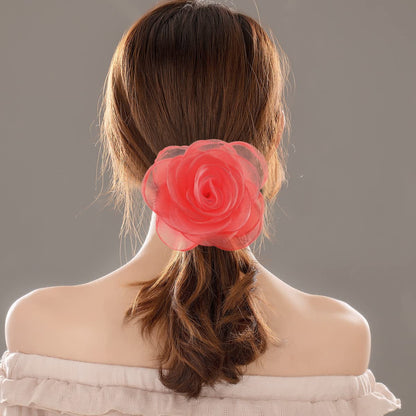 Women'S Lovely Flower Hair Clip Rose Brooches | Light Orange Floral Pin for Hats and Accessories