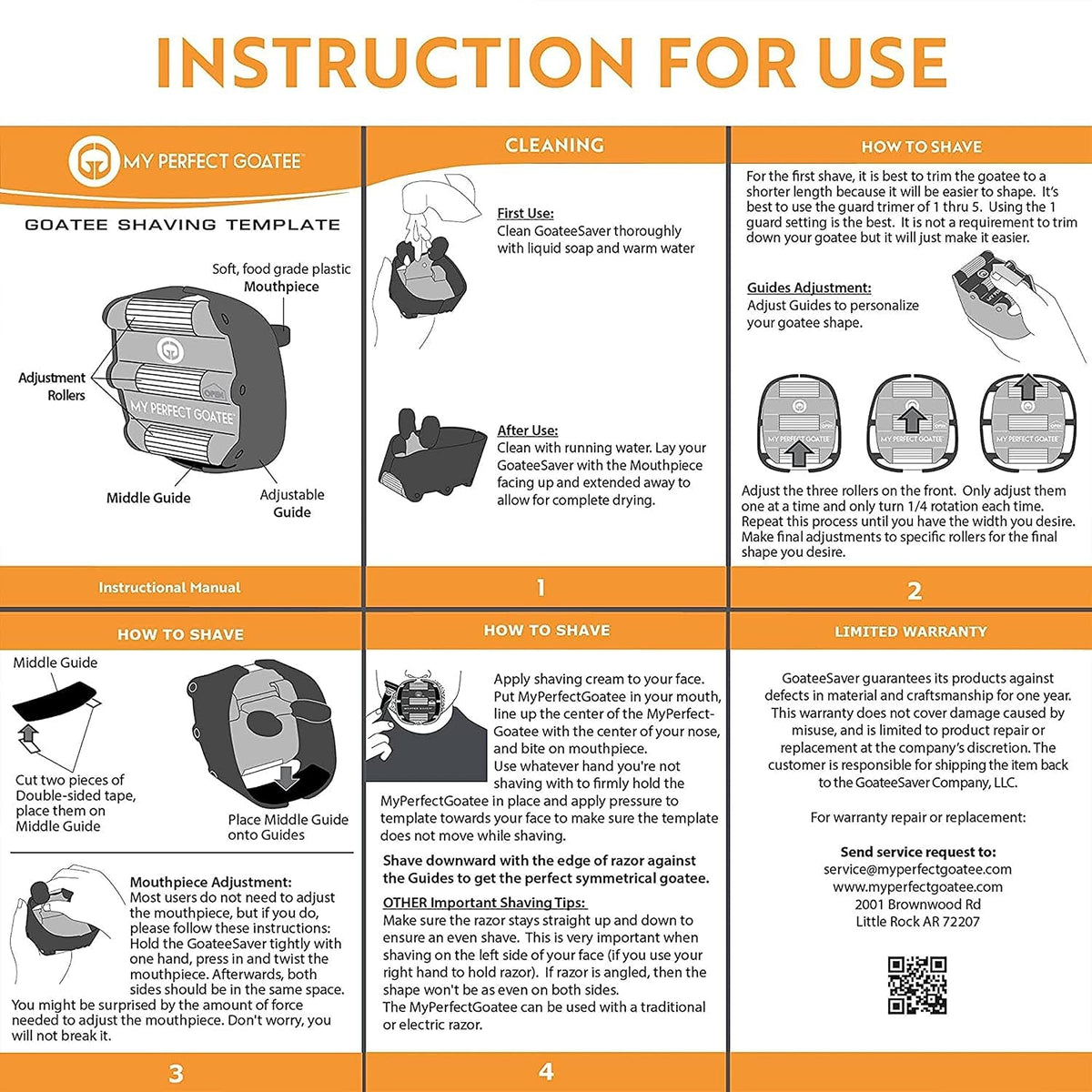 ® Shaving Template - Create a Perfectly Shaped Goatee Every Time - Adjustable Reduces Shaving Time - Shape Goatee and Circle Bead (Version 1.1)