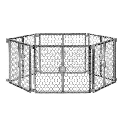 Regalo 2-In-1 Play Yard and Safety Gate, Gray