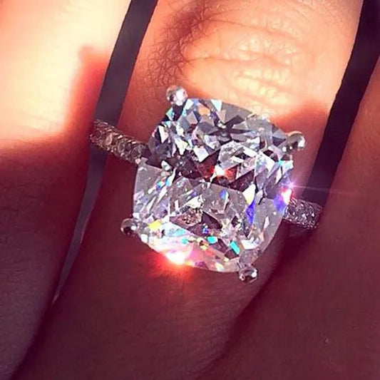 Cubic Zirconia Wedding Rings for Women Bridal Engagement Proposal Gift Jewelry