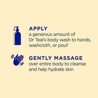 Body Wash with Pure Epsom Salt, with Prebiotic Lemon Balm & Sage, 24 Fl Oz (Pack of 4)
