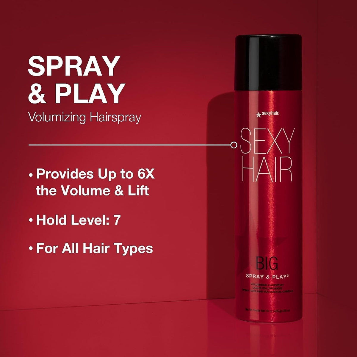 Big Spray & Play Volumizing Hairspray | Hold and Shine | up to 72 Hour Humidity Resistance | All Hair Types