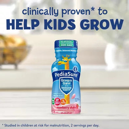 Pediasure Grow and Gain Nutrition Shake for Kids, Strawberry 8 Fl. Oz., 24 Pk.