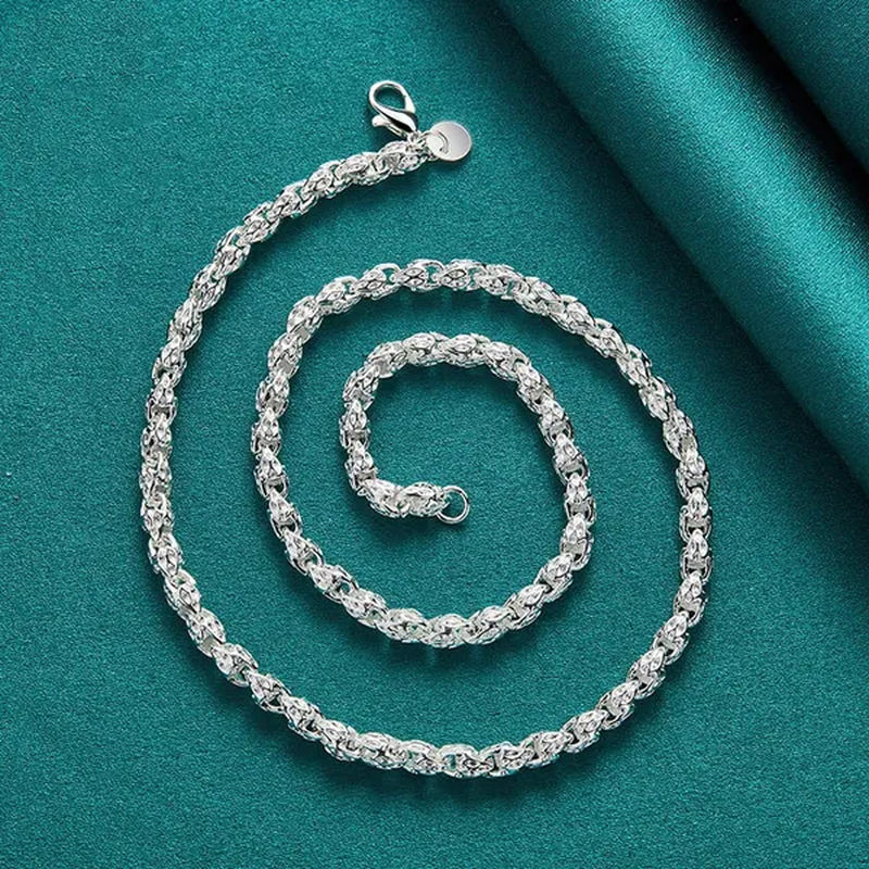 925 Sterling Silver Faucet Beaded Necklace Silver Chain for Woman Men Wedding Engagement Party Jewelry