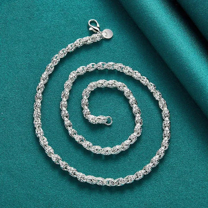 925 Sterling Silver Faucet Beaded Necklace Silver Chain for Woman Men Wedding Engagement Party Jewelry