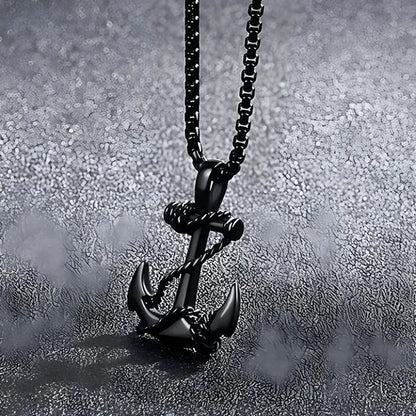 Tone Anchor Pendant Necklace Silver Plated Infinity Jewelry Anchor Men Fashion Design Simple Anchor
