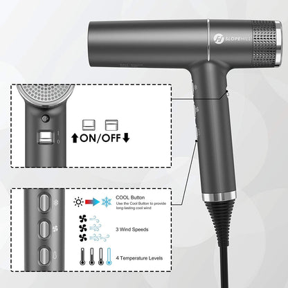 Hair Dryer with Unique Brushless Motor | Intelligent Fault Diagnosis | Innovative Microfilter | Oxy Active Technology | Led Display (Grey)