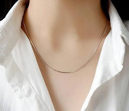 Men Women Snake Chain 1MM/2MM/3MM 925 Silver Necklaces Fashion DIY Charm Pendant Fine Jewelry Accessories