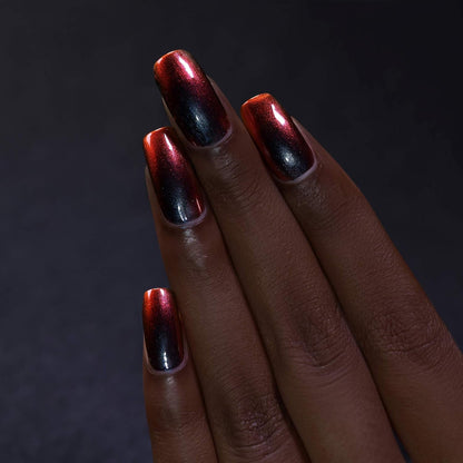 ILNP Eclipse - Black to Red Ultra Chrome Nail Polish
