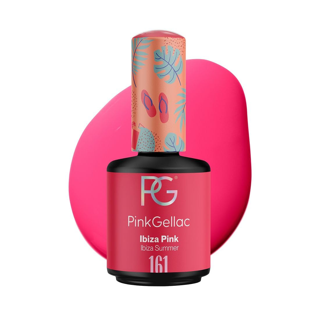 Neon Pink Gel Nail Polish 0.5 oz - Gel Nail Color Ruby Pink - Stunning Pink Nail Gel Polish with a Creamy Finish - Gel Color for Nail Art - UV Polish Made in the Netherlands