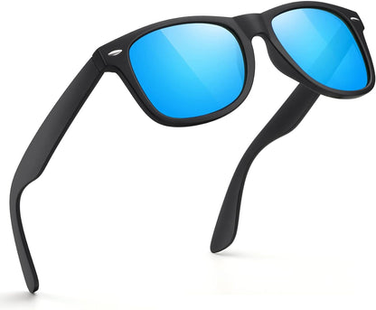Sunglasses Men Polarized Sunglasses for Mens and Womens,Black Retro Sun Glasses Driving Fishing UV Protection