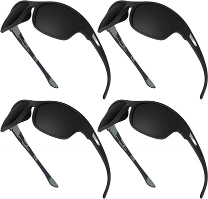 4 Pairs Men Polarized Sunglasses with UV Protection Driving Glasses Sports for Sport Outdoor Activities