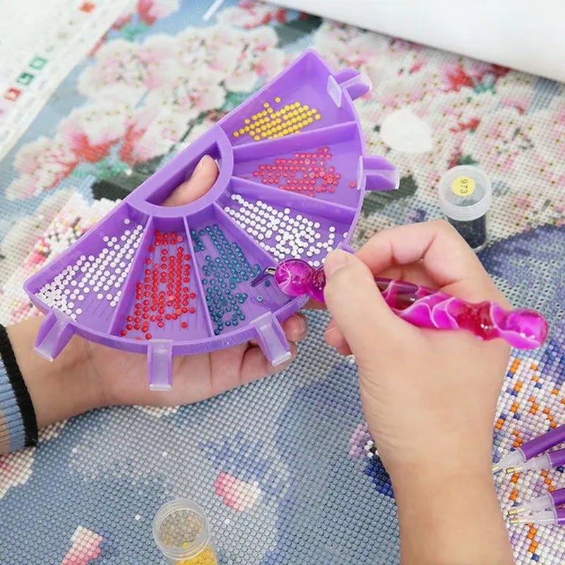 5D DIY Diamond Painting Tool Funnel Design Plastic Tray Diamond Embroidery Accessories Diamond Cross Stitch Tool Sets Bead Sorti