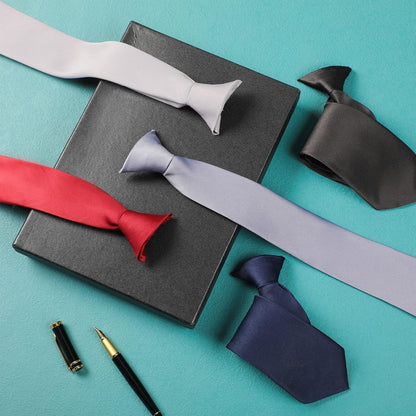 Clip on Ties for Men Solid Color Men'S 20 Inch Pretied Uniform Solid Color Clip on Tie