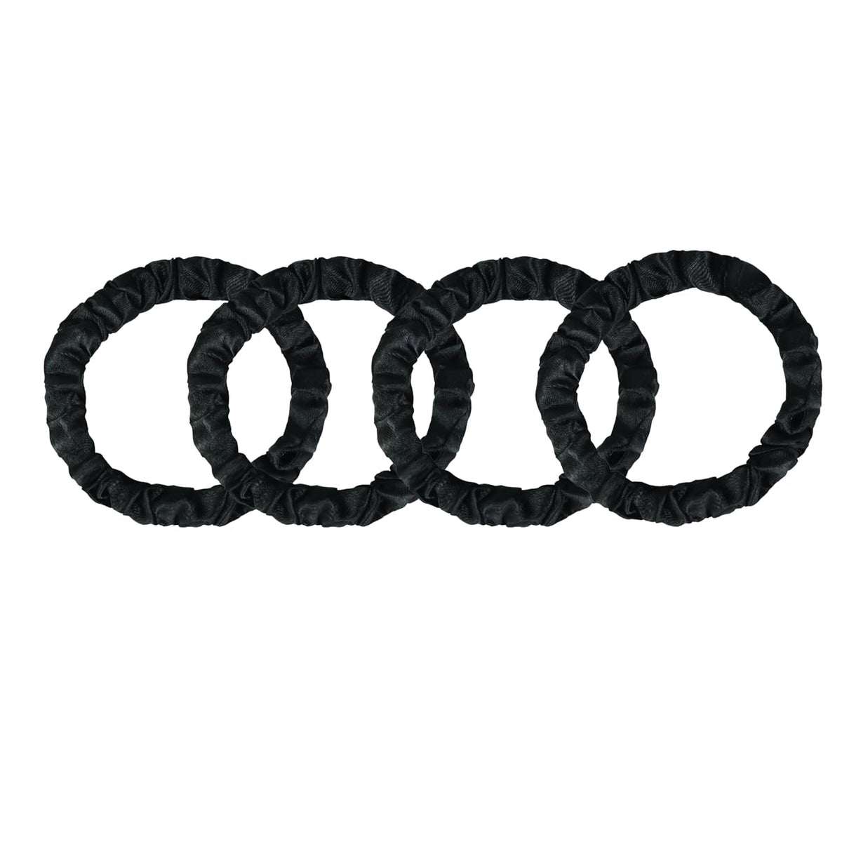8 Pack Hair Ties Silk Scrunchies for Women Soft Satin Hair Scrunchies Elastic Hair Ties No Damage Ponytail Holders Rubber Bands Hair Accessories Gifts (Black (4 Pack))