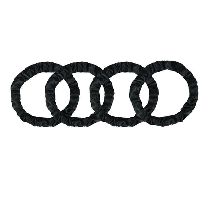 8 Pack Hair Ties Silk Scrunchies for Women Soft Satin Hair Scrunchies Elastic Hair Ties No Damage Ponytail Holders Rubber Bands Hair Accessories Gifts (Black (4 Pack))