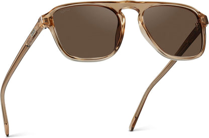 Polarized Modern Aviator One-Bridge Square Mens Sunglasses