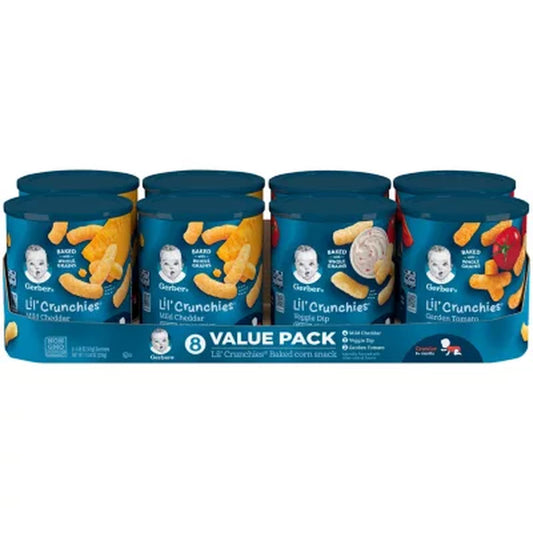 Gerber Lil' Crunchies Baked Grain Snack, Variety Pack 1.48 Oz., 8 Ct.