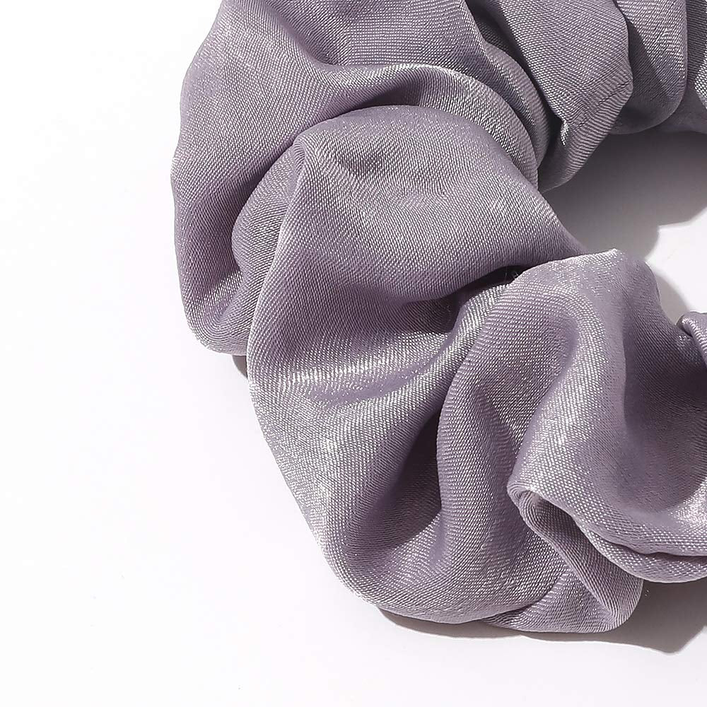 Silk Satin Scrunchies - No Crease Hair Ties for Women, Thick Hair Ponytail Holders with Soft Elastic Bands