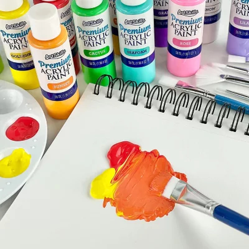Artskills Premium Acrylic Paint Bottles Art Set, 18 Colors