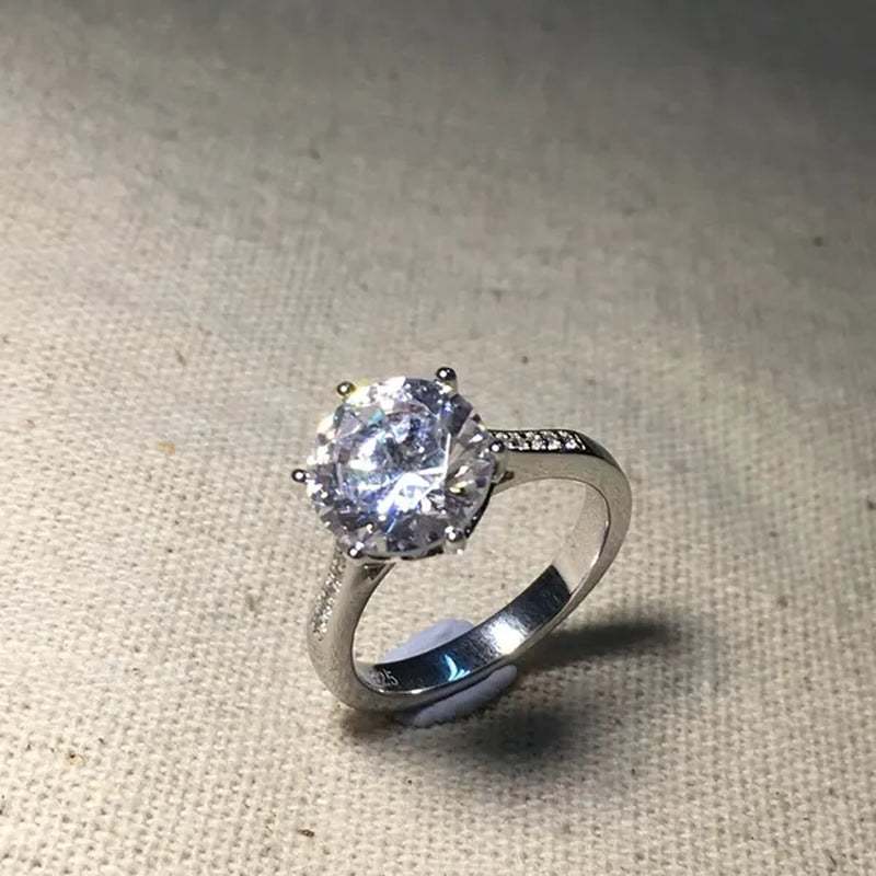 Sterling Silver Big 4 Carat Sona Diamond Wedding Engagement Ring