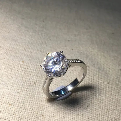 Sterling Silver Big 4 Carat Sona Diamond Wedding Engagement Ring