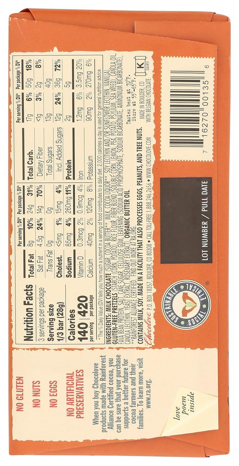 Pretzel in Milk Chocolate, - Gluten-Free , 2.9 Oz