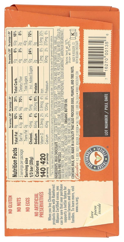 Pretzel in Milk Chocolate, - Gluten-Free , 2.9 Oz