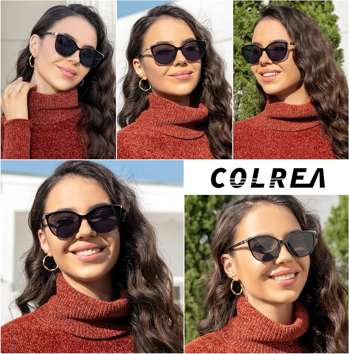 Trendy Cat Eye Sunglasses for Women Fashion Cateye UV400 Protection Glasses CL22017