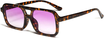 Retro 70s Square Aviator Sunglasses for Women Men Vintage Trendy Rectangle Sun Glasses VL9816