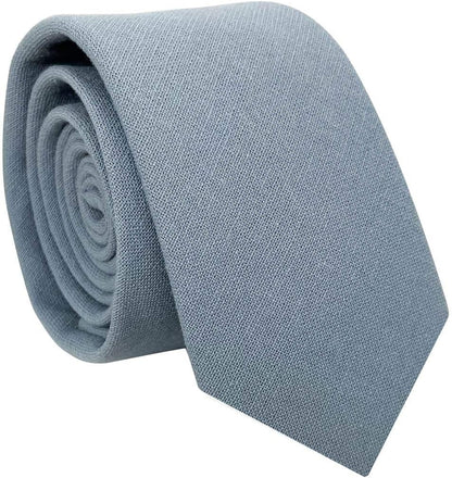 Mens Solid Color Necktie Cotton Neck Tie for Men