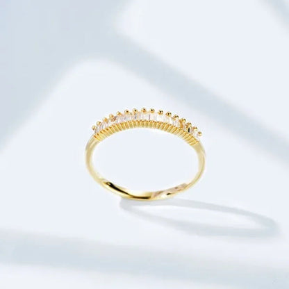 Women Fashion Dainty 18k gold plated Cube Diamond Rings Wedding Engagement Party Rings