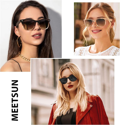 Retro Polarized Sunglasses for Women Men Classic Mirror Lens Driving Trendy Sun Glasses UV Protection (3 Pack)