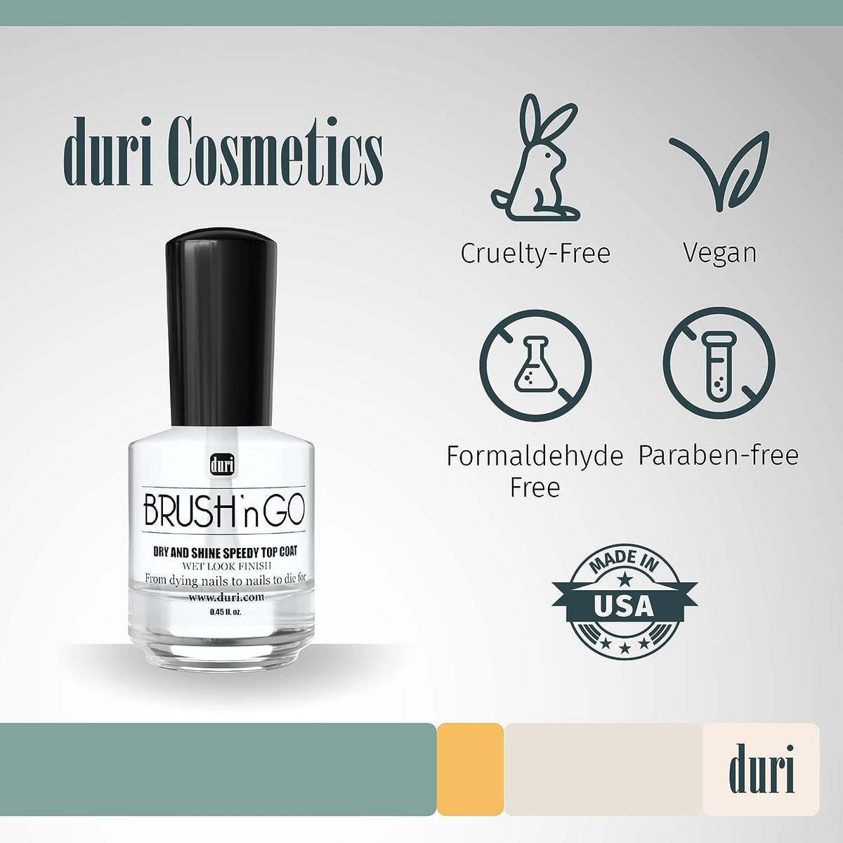 Brush'N Go Dry and Shine Speedy Top Coat, Fast Dry Top Coat Nail Polish - 0.45 Fl.Oz. (Pack of 1)